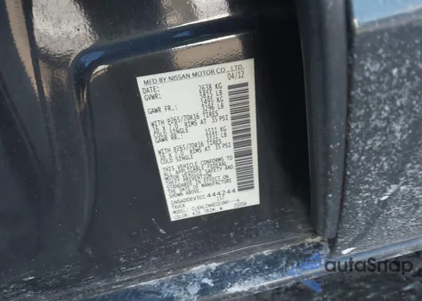 2012 Nissan Frontier Sv z USA, uszkodzony, nr VIN 1N6AD0EV3CC444244